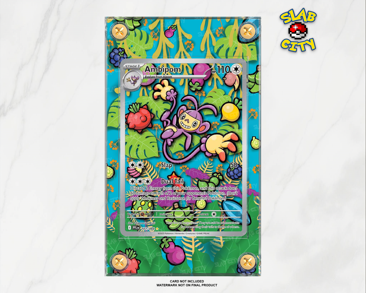 Ambipom #107 Phantasmal Flames raw card display case; card not included, watermark not on final product