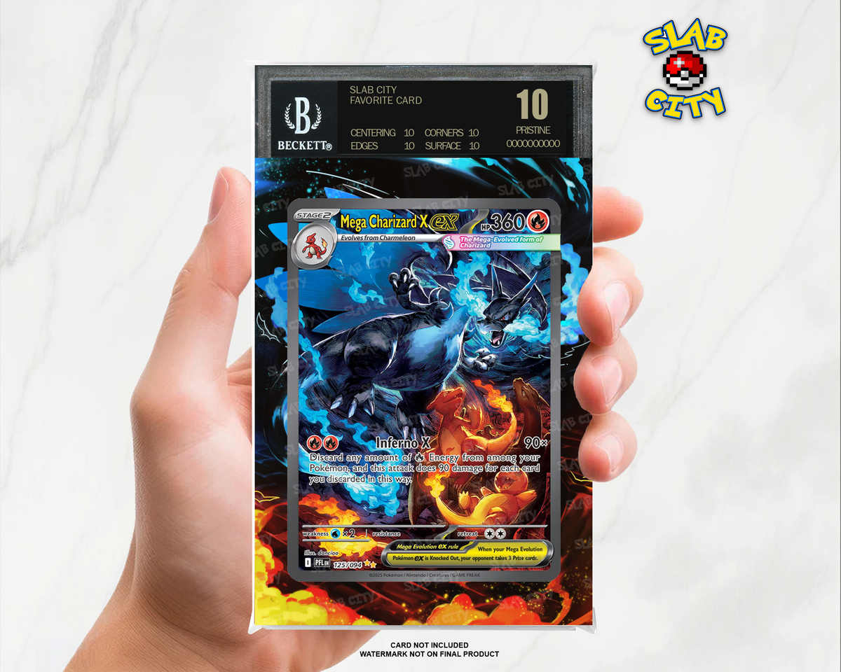 Charizard X ex #125 BGS graded insert - refined marble background