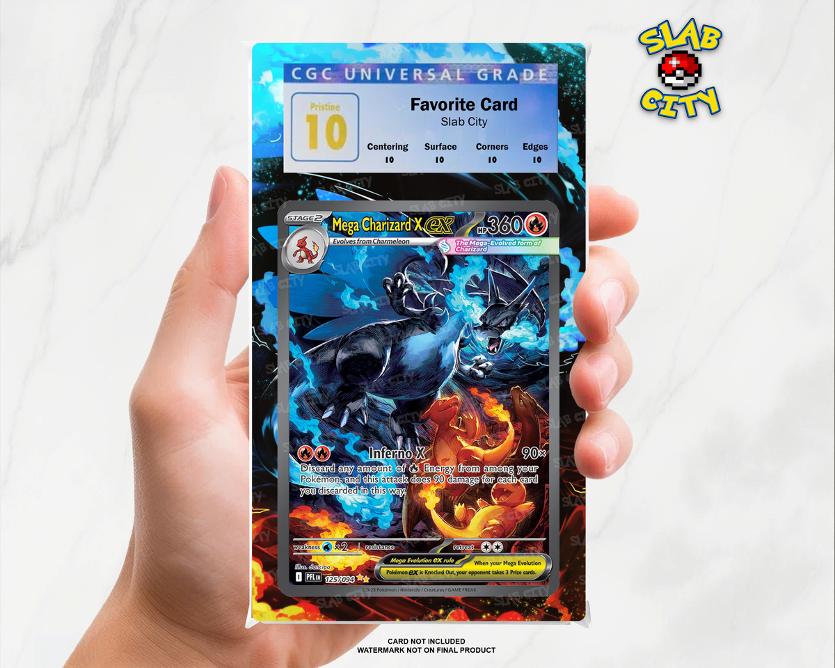 Charizard X ex #125 CGC graded insert - refined marble background
