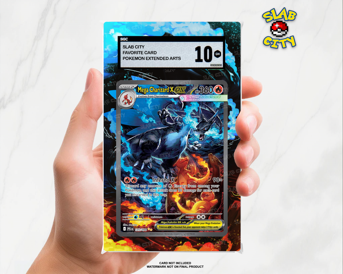 Charizard X ex #125 SGC graded insert - refined marble background