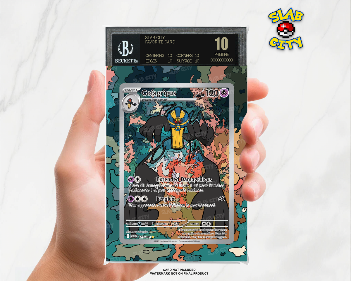 Cofagrigus #123/86 White Flare BGS graded slab insert; card not included, watermark not on final product