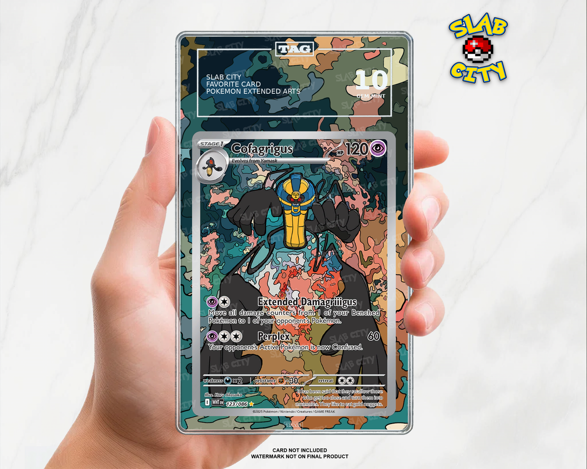 Cofagrigus #123/86 White Flare TAG graded slab insert; card not included, watermark not on final product