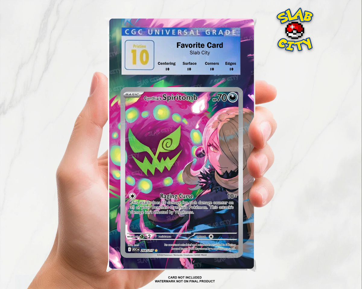 Cynthia's Spiritomb #244 Ascended Heroes CGC graded slab insert; card not included, watermark not on final product
