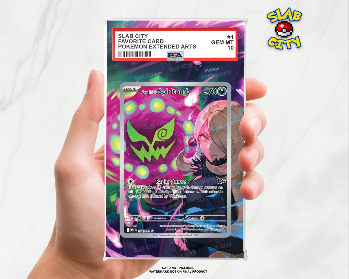Cynthia's Spiritomb #244 Ascended Heroes PSA graded slab insert; card not included, watermark not on final product