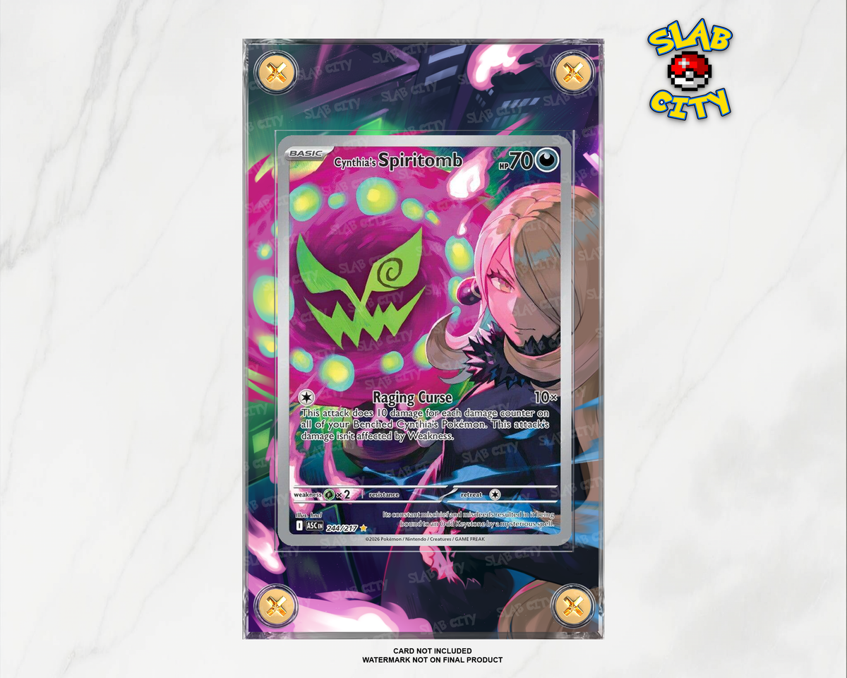 Cynthia's Spiritomb #244 Ascended Heroes raw card display case; card not included, watermark not on final product