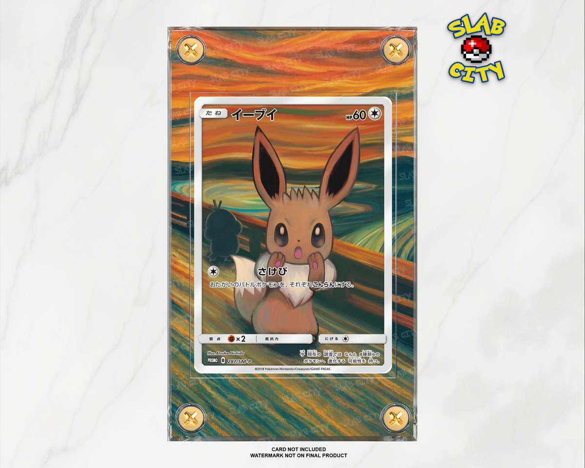 Eevee Munch #287/SM-P extended art raw card display case