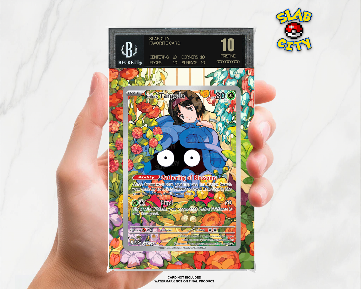 Erika's Tangela #218 Ascended Heroes BGS graded slab insert; card not included, watermark not on final product