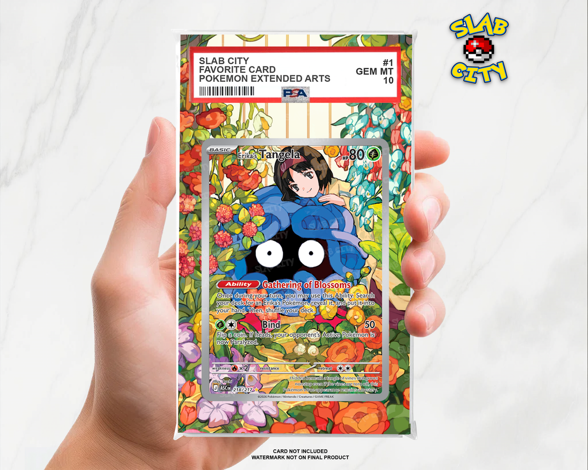 Erika's Tangela #218 Ascended Heroes PSA graded slab insert; card not included, watermark not on final product