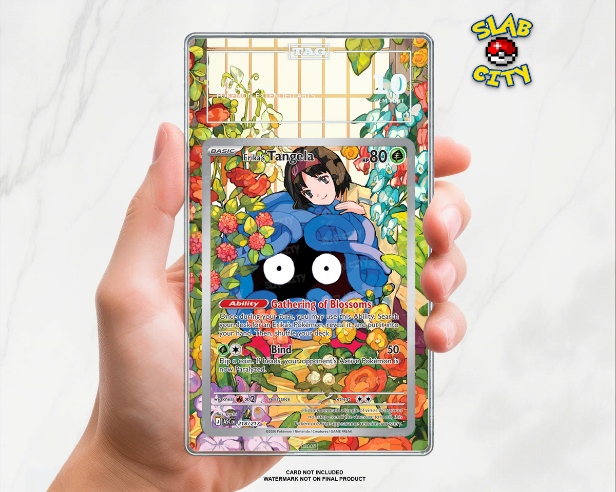 Erika's Tangela #218 Ascended Heroes TAG graded slab insert; card not included, watermark not on final product