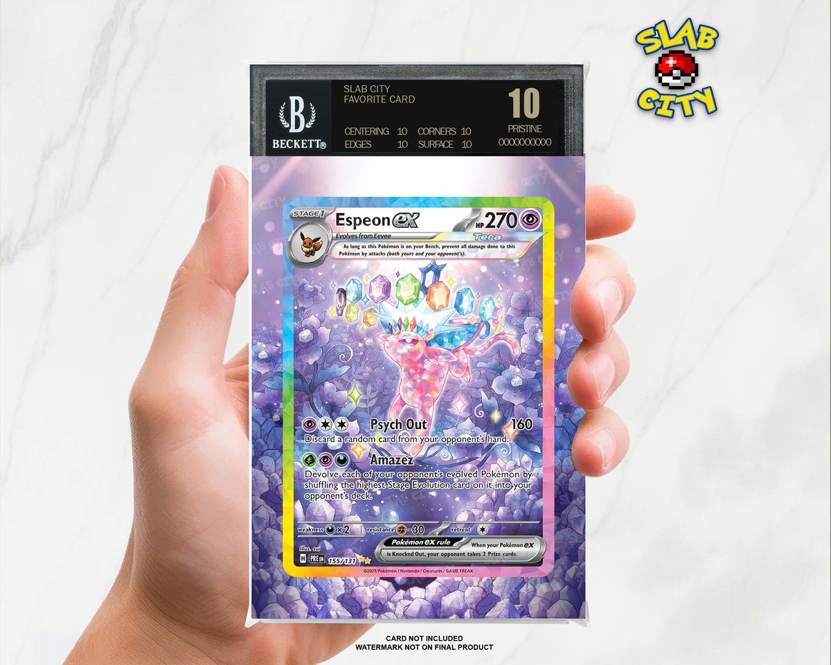 Espeon ex #155/131 Prismatic Evolutions extended art graded slab insert – BGS. Card not included. Watermark not on final product.