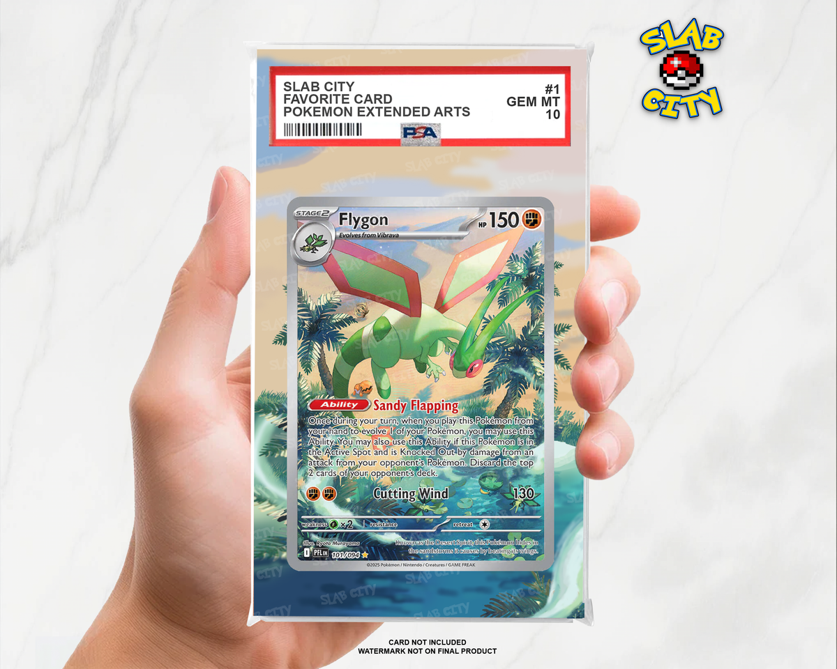 Flygon #101 Phantasmal Flames PSA graded slab insert; card not included, watermark not on final product