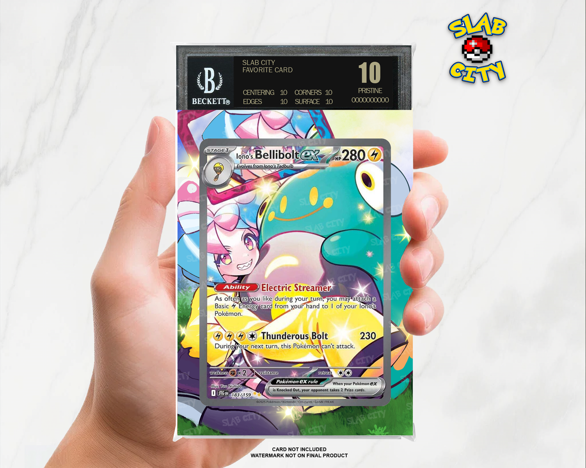 Iono's Bellibolt ex #183/159 Journey Together BGS graded slab insert; card not included, watermark not on final product