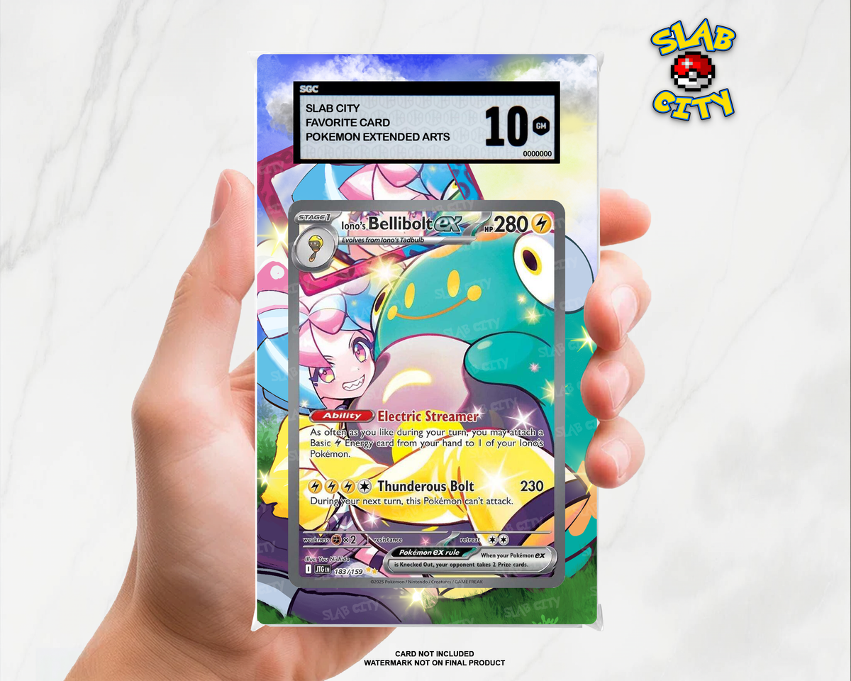 Iono's Bellibolt ex #183/159 Journey Together SGC graded slab insert; card not included, watermark not on final product