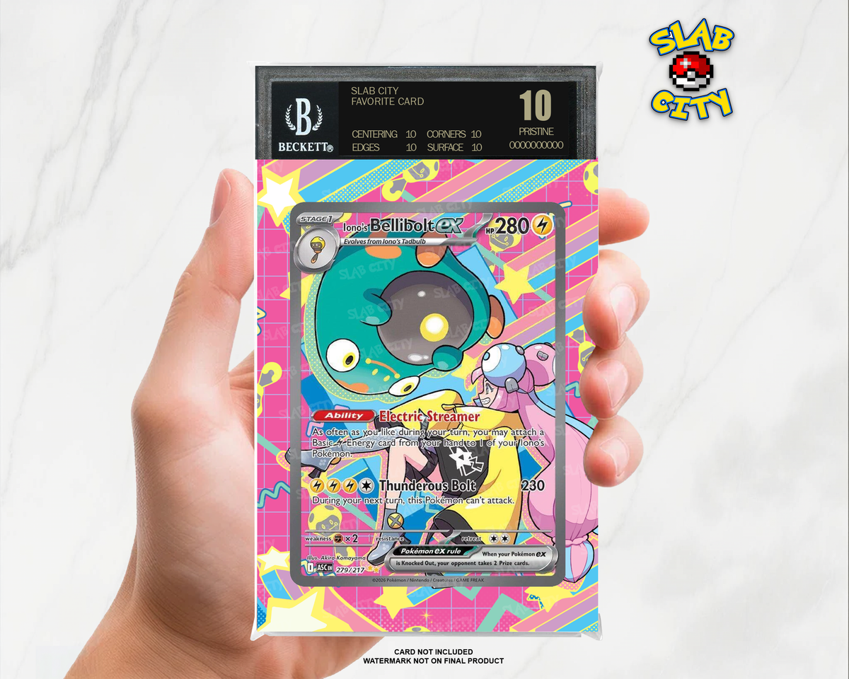 Iono's Bellibolt ex #279 Ascended Heroes BGS graded slab insert; card not included, watermark not on final product