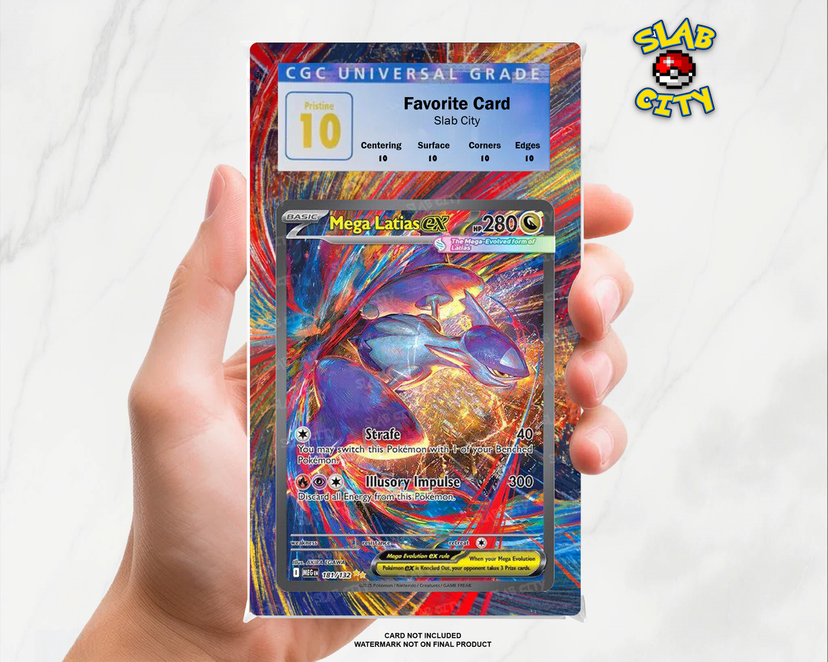 Mega Latias ex #181 Mega Evolution CGC graded slab insert; card not included, watermark not on final product