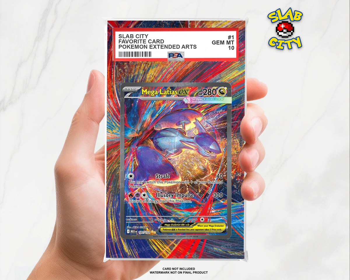 Mega Latias ex #181 Mega Evolution PSA graded slab insert; card not included, watermark not on final product