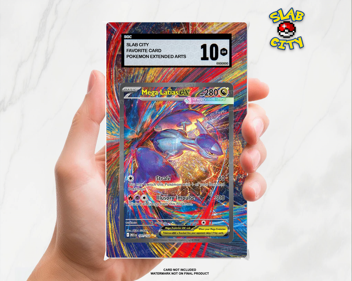 Mega Latias ex #181 Mega Evolution SGC graded slab insert; card not included, watermark not on final product