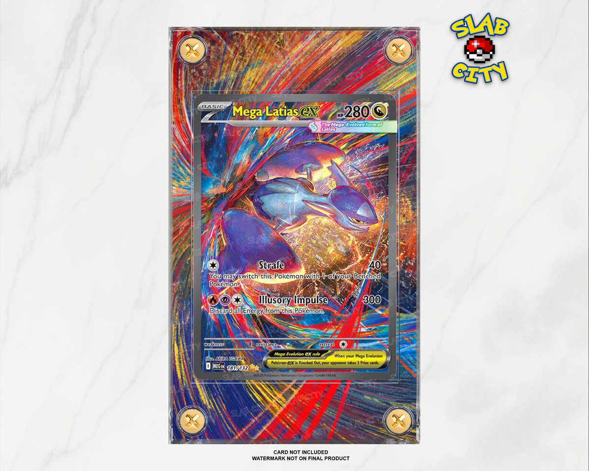 Mega Latias ex #181 Mega Evolution raw card display case; card not included, watermark not on final product