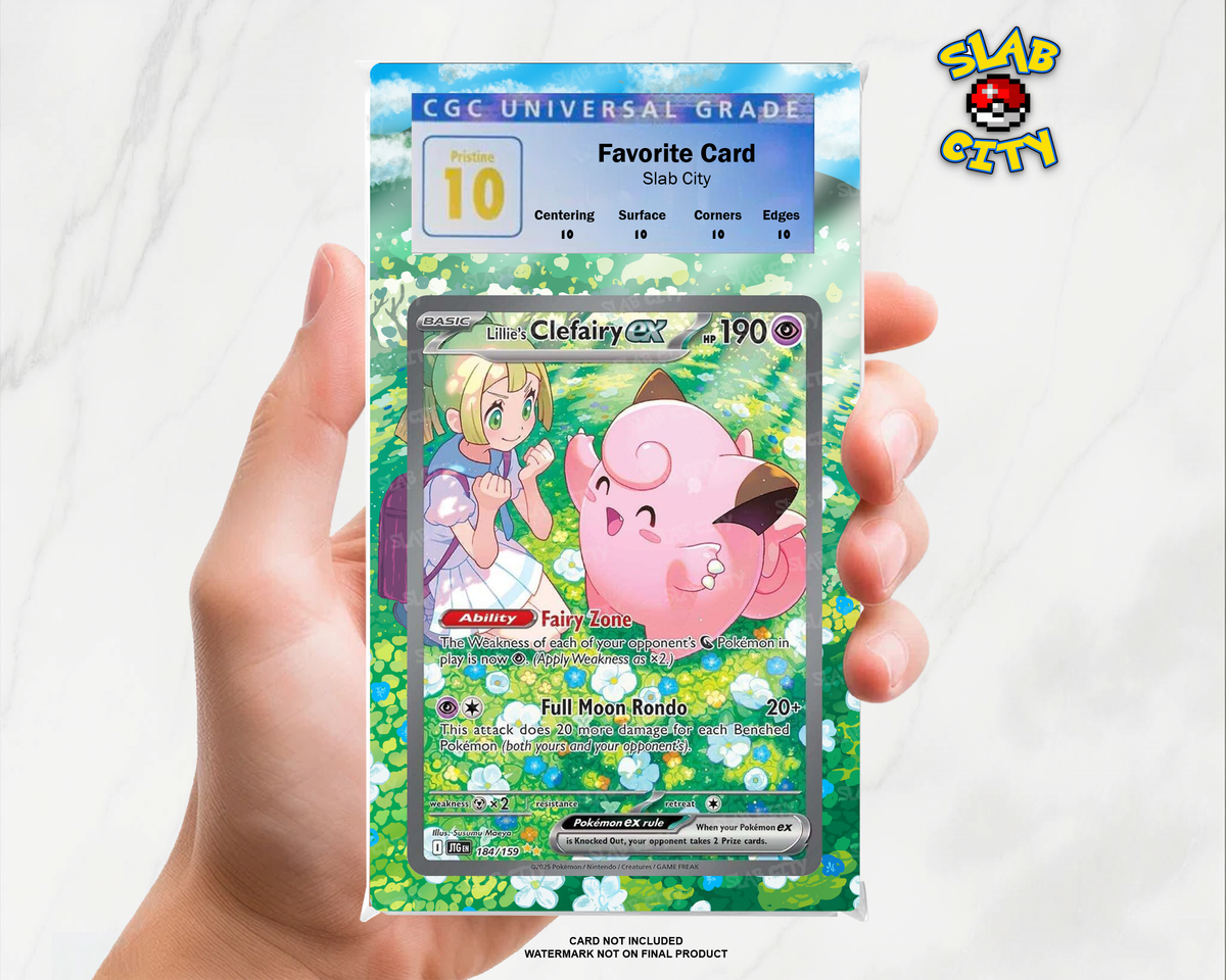Lillie's Clefairy ex #184/159 Journey Together CGC graded slab insert; card not included, watermark not on final product