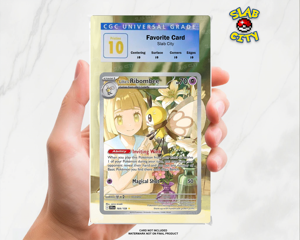 Lillie's Ribombee #164/159 Journey Together CGC graded slab insert; card not included, watermark not on final product