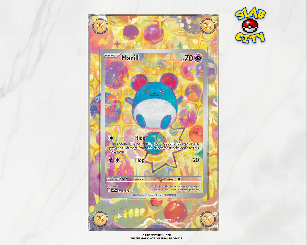 Marill #232 Ascended Heroes raw card display case; card not included, watermark not on final product