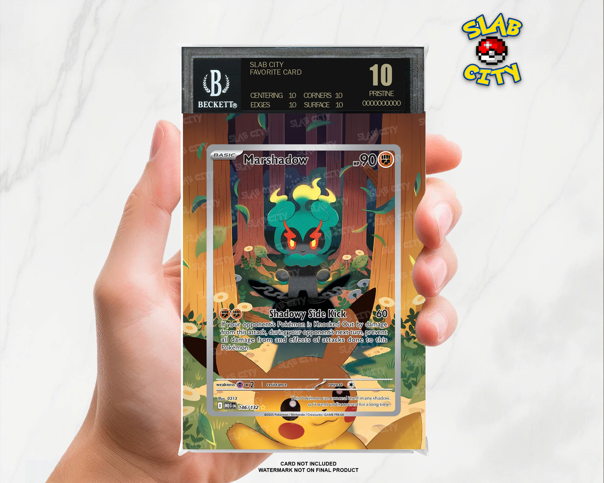 Marshadow #146 Mega Evolution BGS graded slab insert; card not included, watermark not on final product