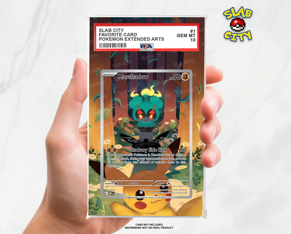 Marshadow #146 Mega Evolution PSA graded slab insert; card not included, watermark not on final product