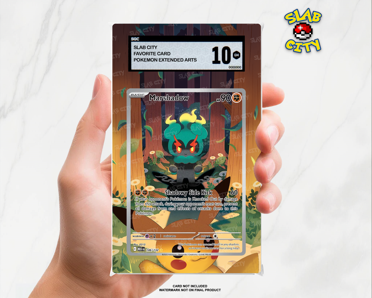 Marshadow #146 Mega Evolution SGC graded slab insert; card not included, watermark not on final product