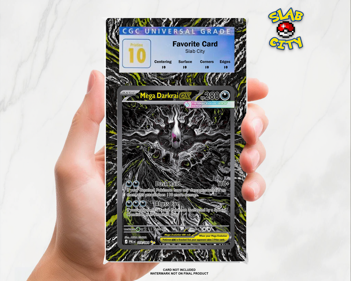 Mega Darkrai ex #116 Pitch Black extended art CGC graded slab insert
