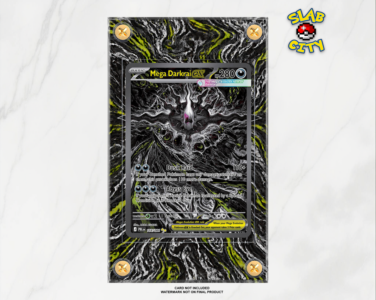 Mega Darkrai ex #116 Pitch Black extended art raw card display case