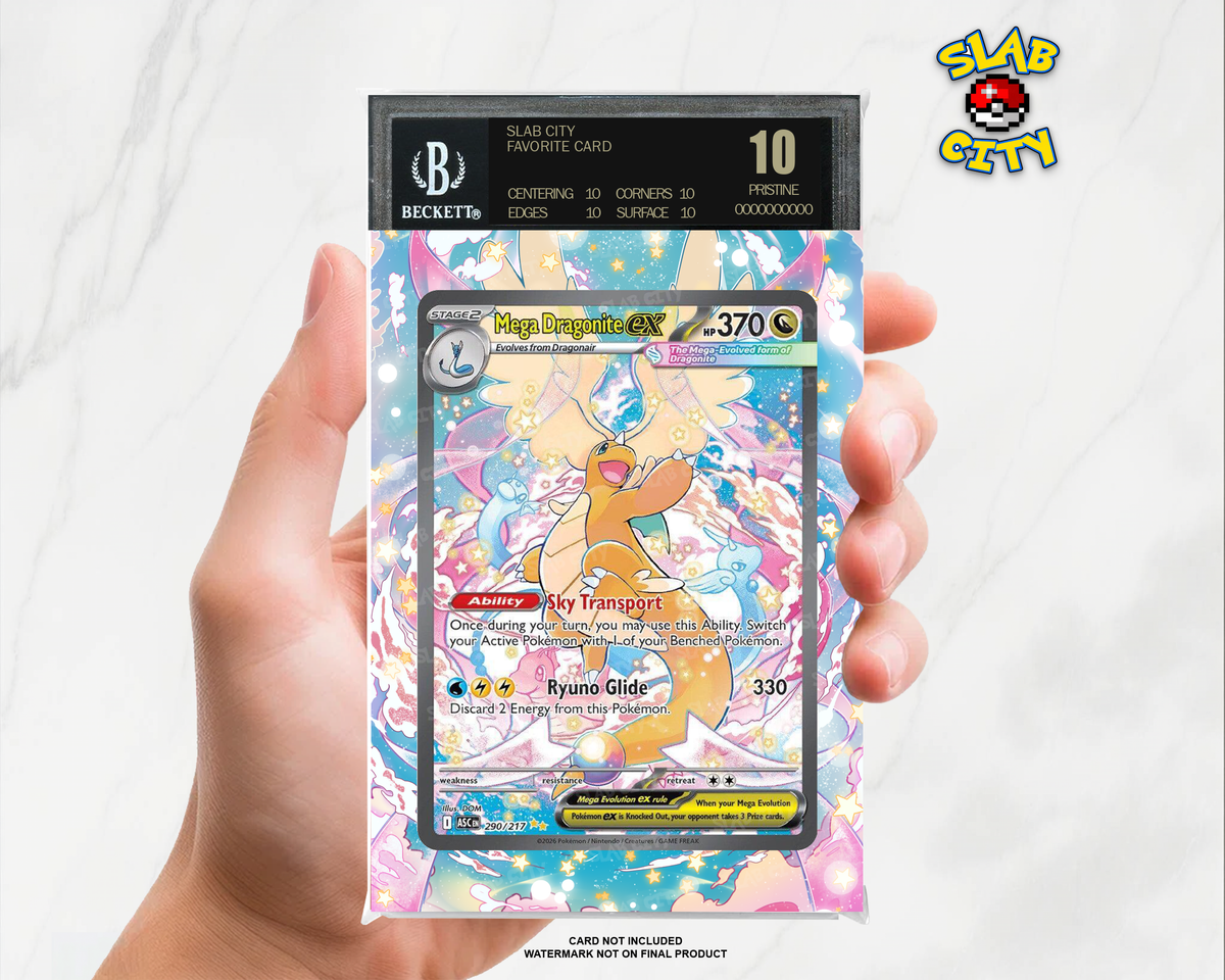 Mega Dragonite ex #290 Ascended Heroes BGS graded slab insert; card not included, watermark not on final product