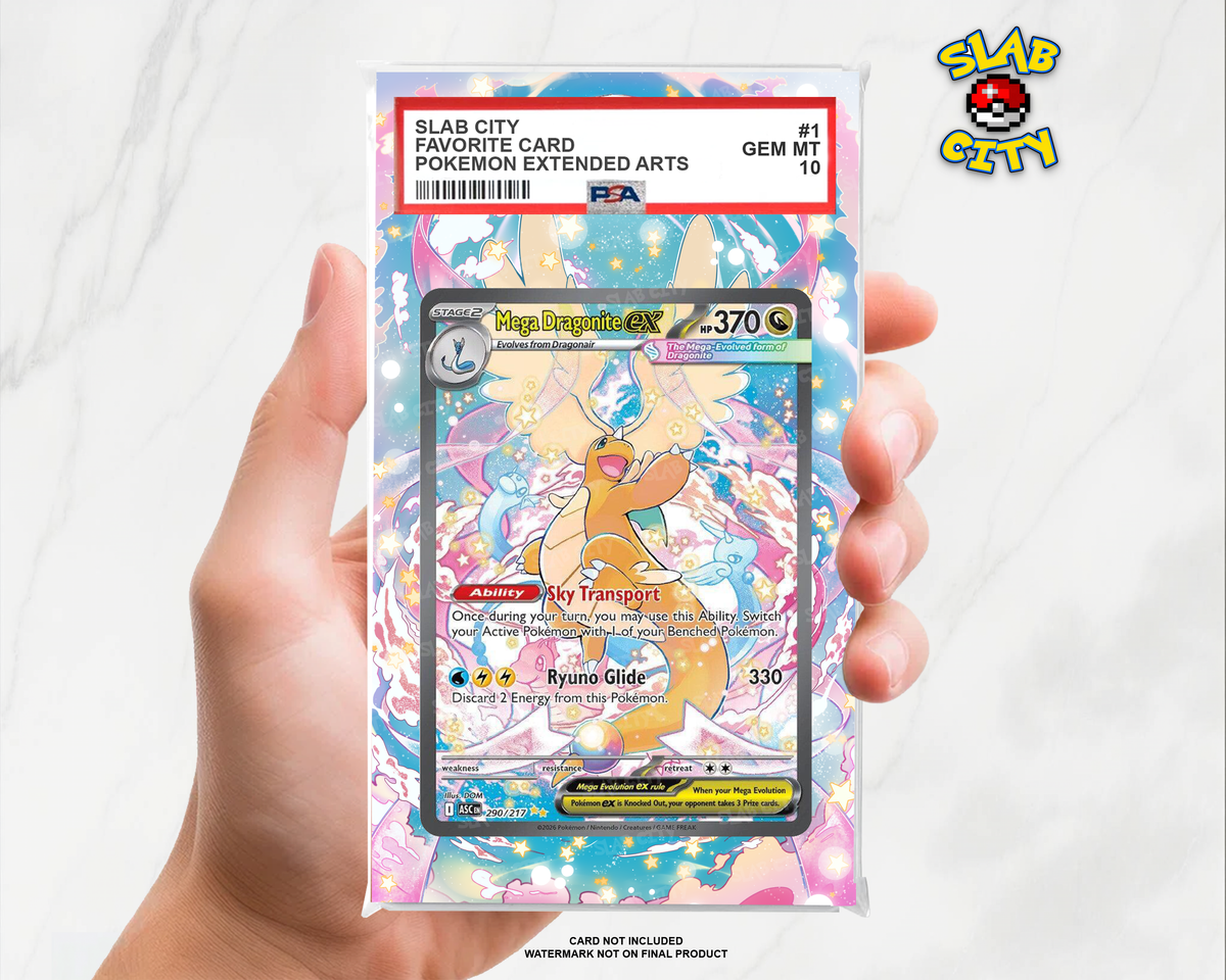 Mega Dragonite ex #290 Ascended Heroes PSA graded slab insert; card not included, watermark not on final product