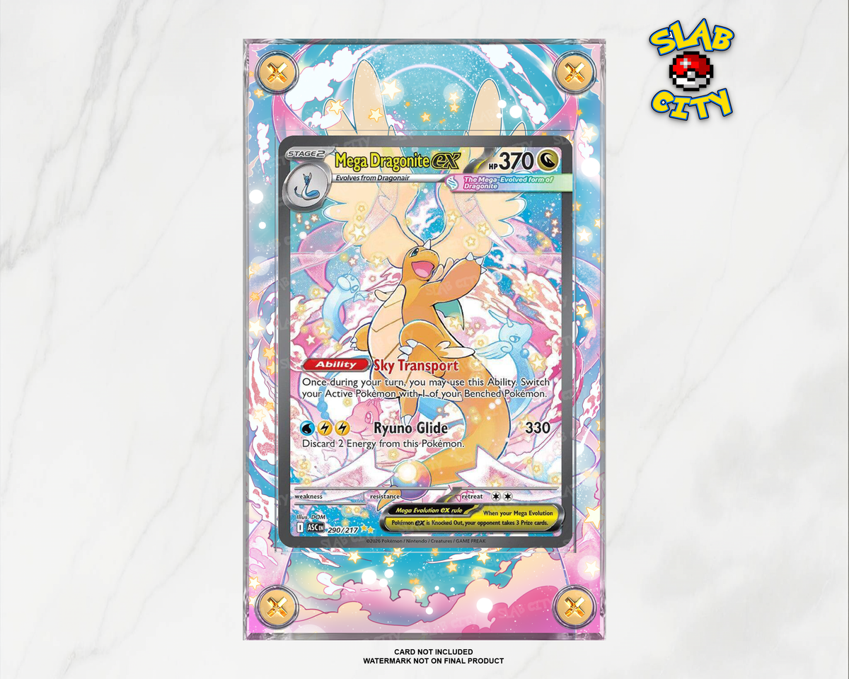 Mega Dragonite ex #290 Ascended Heroes raw card display case; card not included, watermark not on final product
