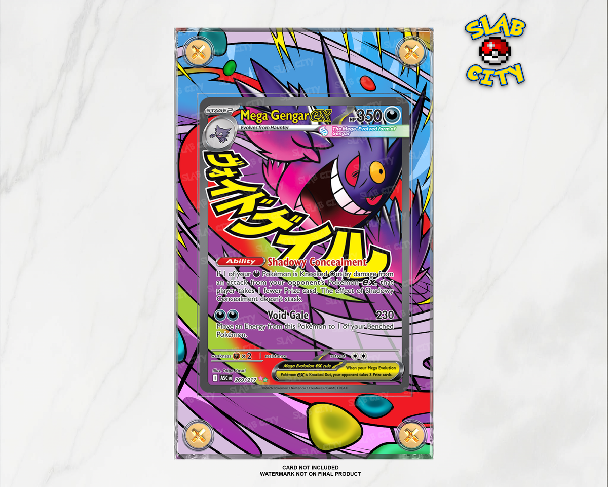 Mega Gengar ex #269 Ascended Heroes raw card display case; card not included, watermark not on final product