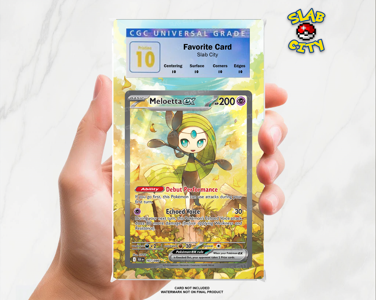 Meloetta ex #167 Black Bolt CGC graded slab insert; card not included, watermark not on final product