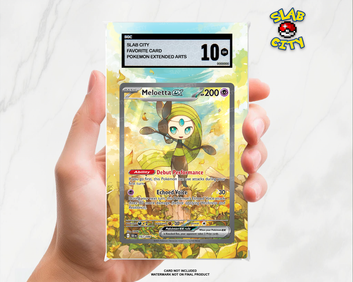 Meloetta ex #167 Black Bolt SGC graded slab insert; card not included, watermark not on final product