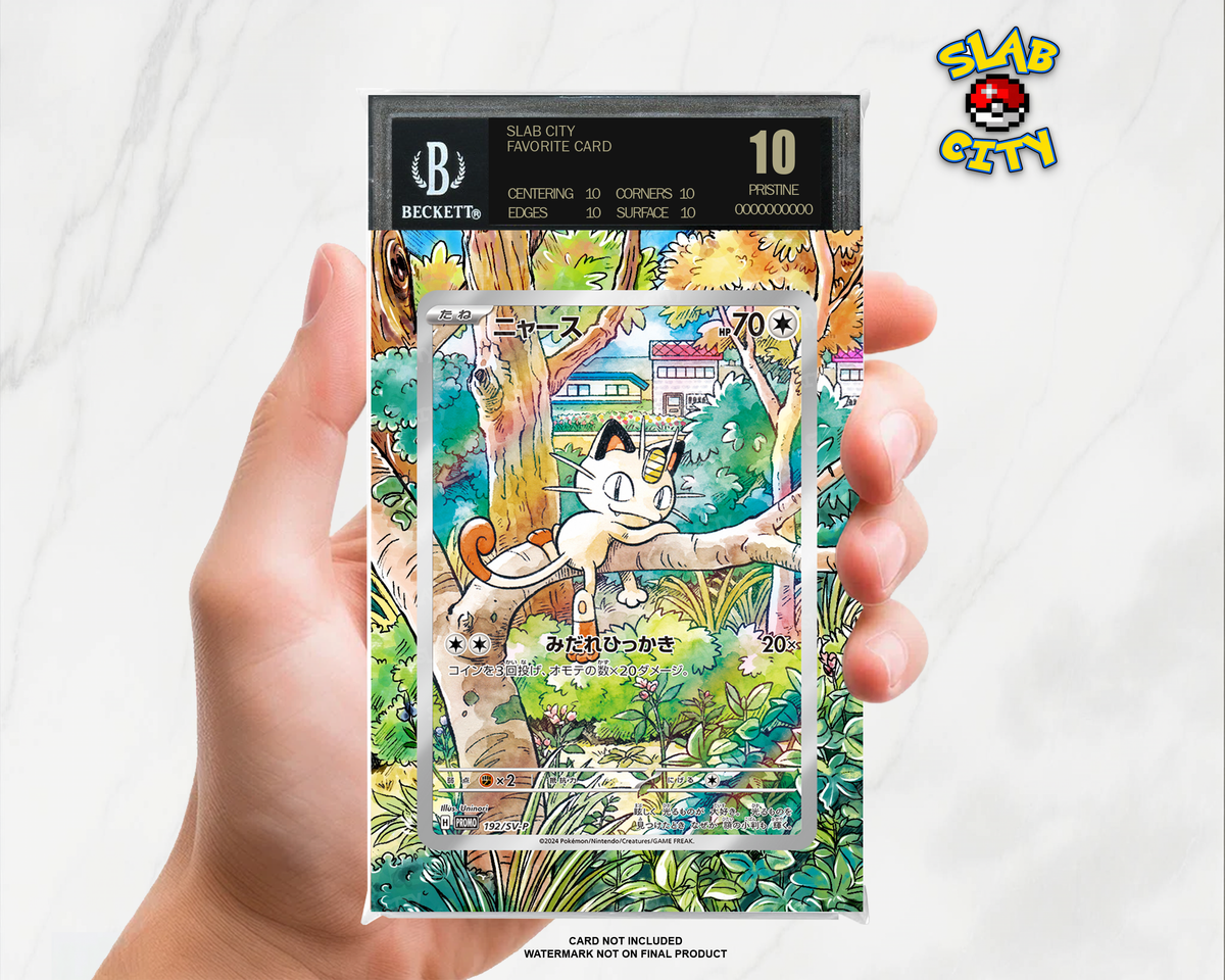 Meowth #106 Phantasmal Flames BGS graded slab insert; card not included, watermark not on final product