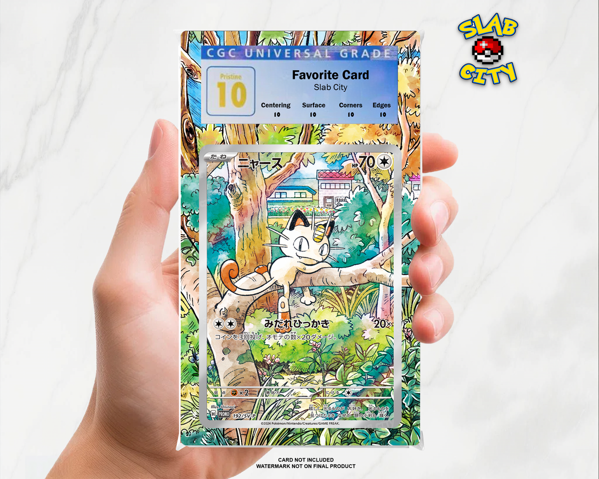 Meowth #106 Phantasmal Flames CGC graded slab insert; card not included, watermark not on final product