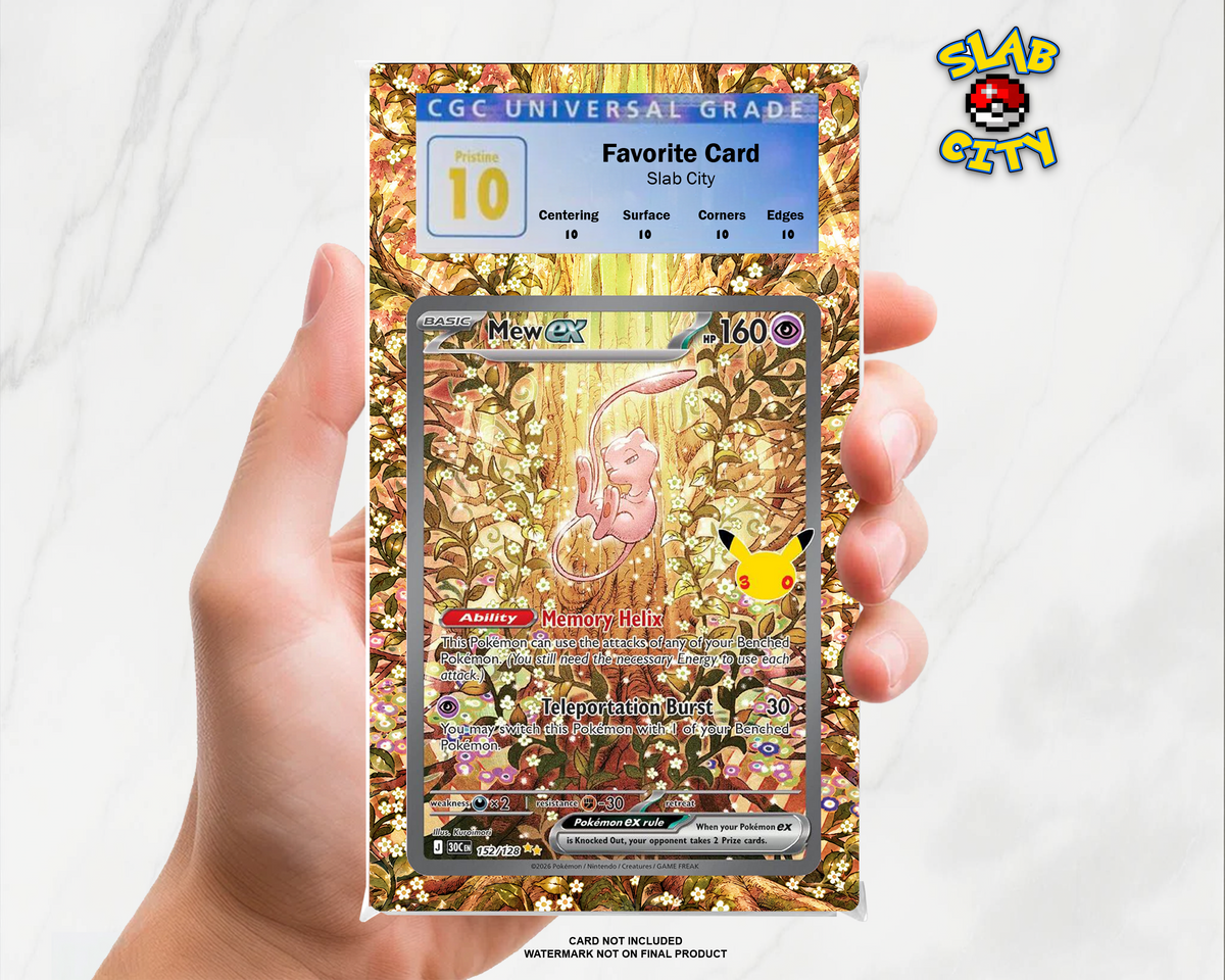 Mew ex #152/128 30th Celebration extended art CGC graded slab insert