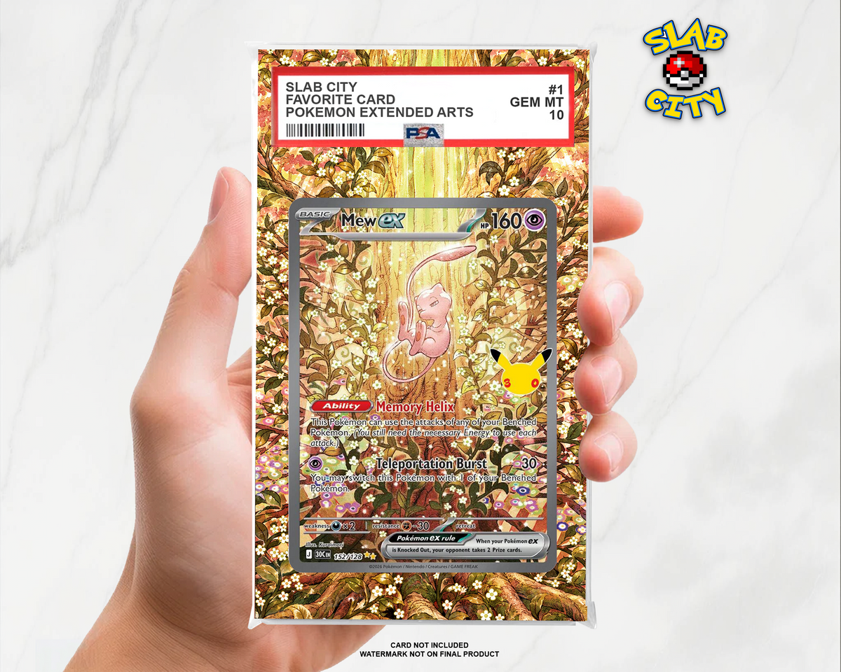 Mew ex #152/128 30th Celebration extended art PSA graded slab insert