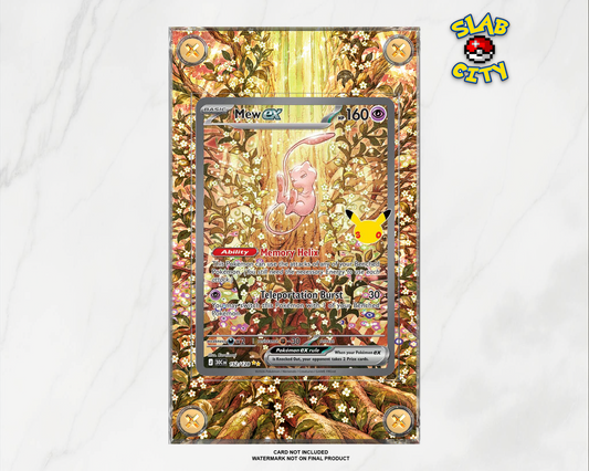 Mew ex #152/128 30th Celebration extended art raw card display case