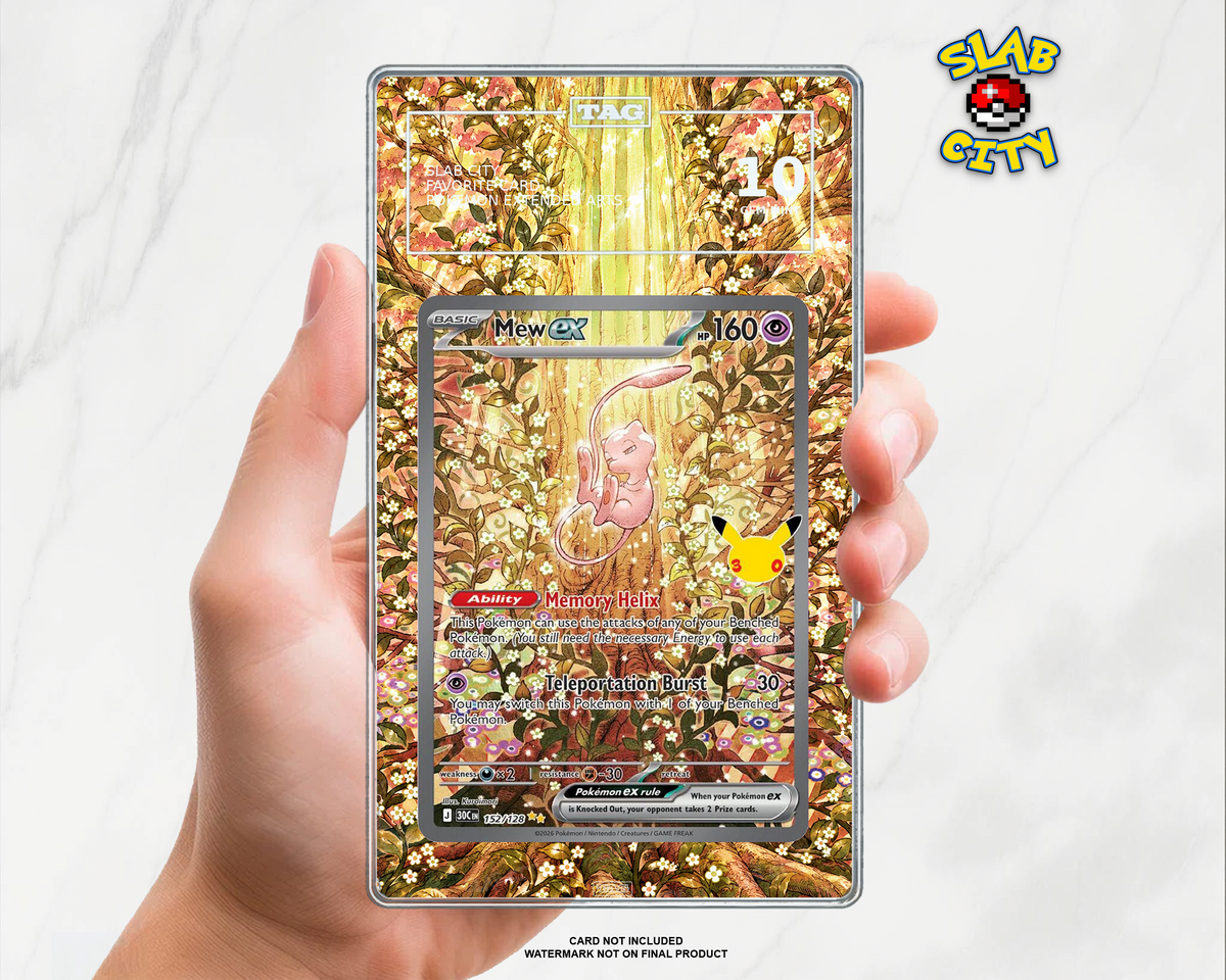 Mew ex #152/128 30th Celebration extended art TAG graded slab insert