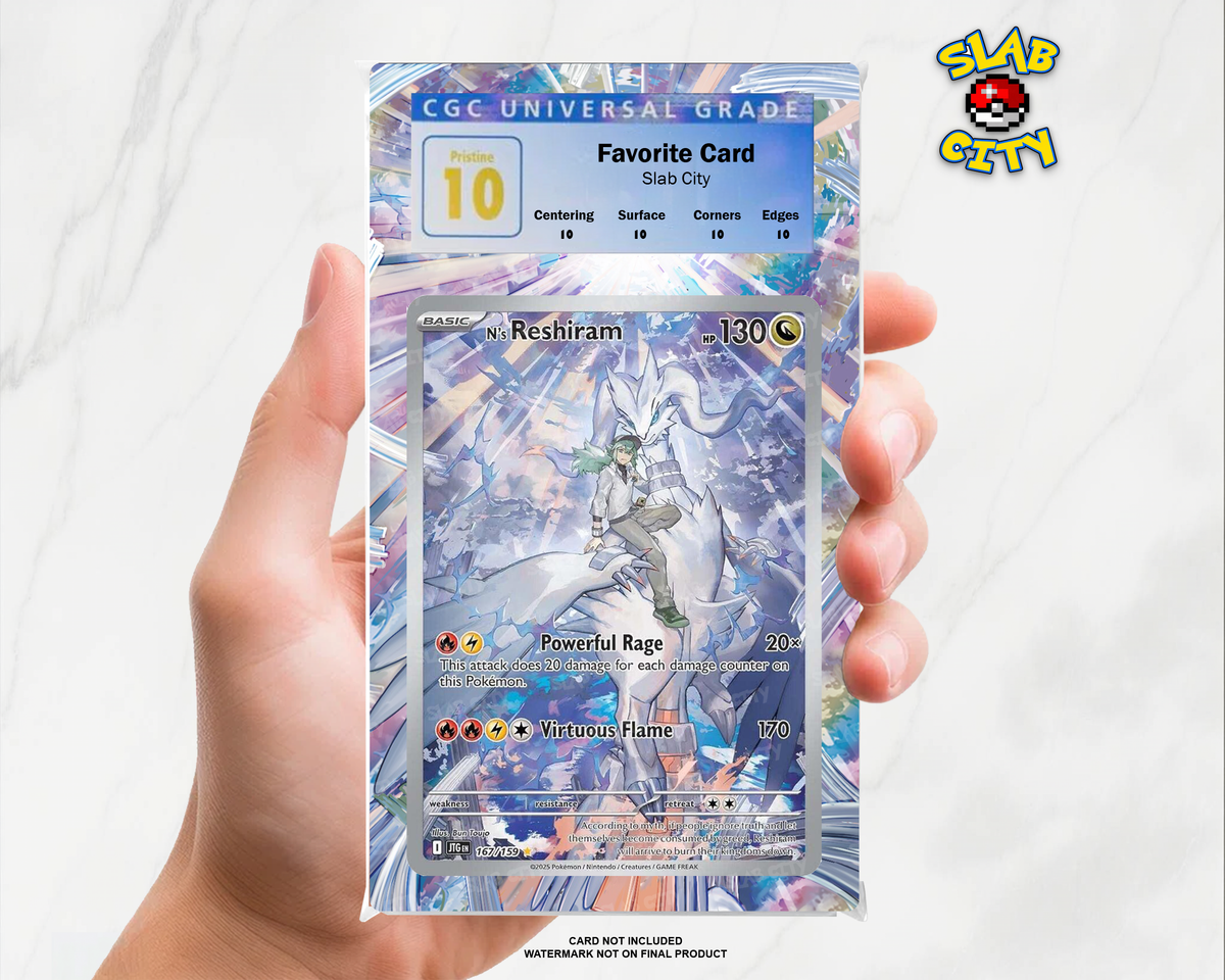 N's Reshiram #167/159 Journey Together CGC graded slab insert; card not included, watermark not on final product