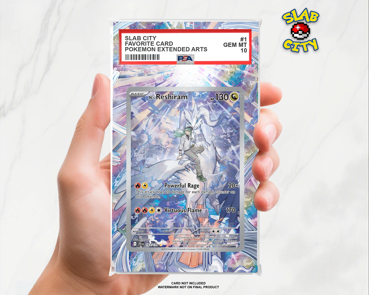 N's Reshiram #167/159 Journey Together PSA graded slab insert; card not included, watermark not on final product
