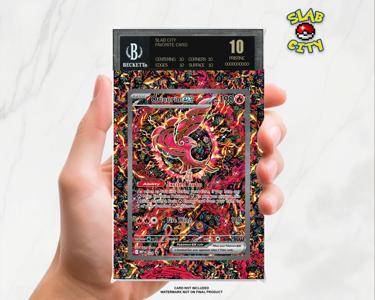 Oricorio ex #24 Mega Evolution Promo BGS graded slab insert; card not included, watermark not on final product