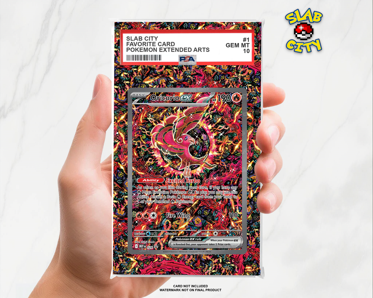 Oricorio ex #24 Mega Evolution Promo PSA graded slab insert; card not included, watermark not on final product