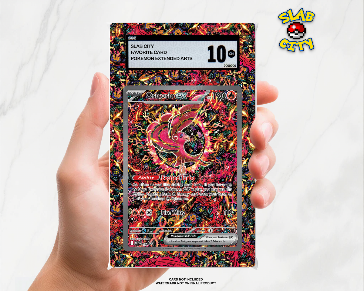 Oricorio ex #24 Mega Evolution Promo SGC graded slab insert; card not included, watermark not on final product
