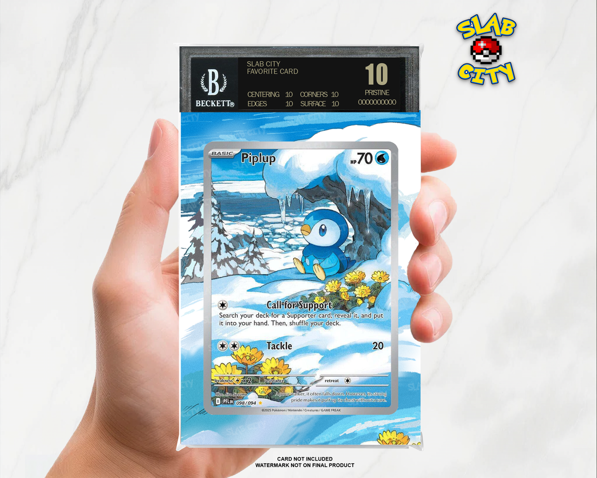 Piplup #98 Phantasmal Flames BGS graded slab insert; card not included, watermark not on final product