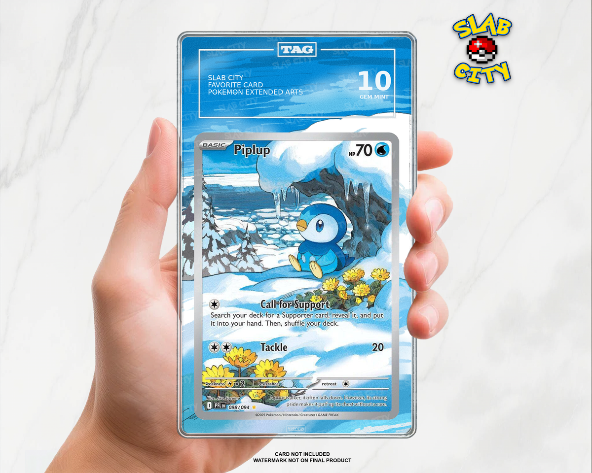Piplup #98 Phantasmal Flames TAG graded slab insert; card not included, watermark not on final product