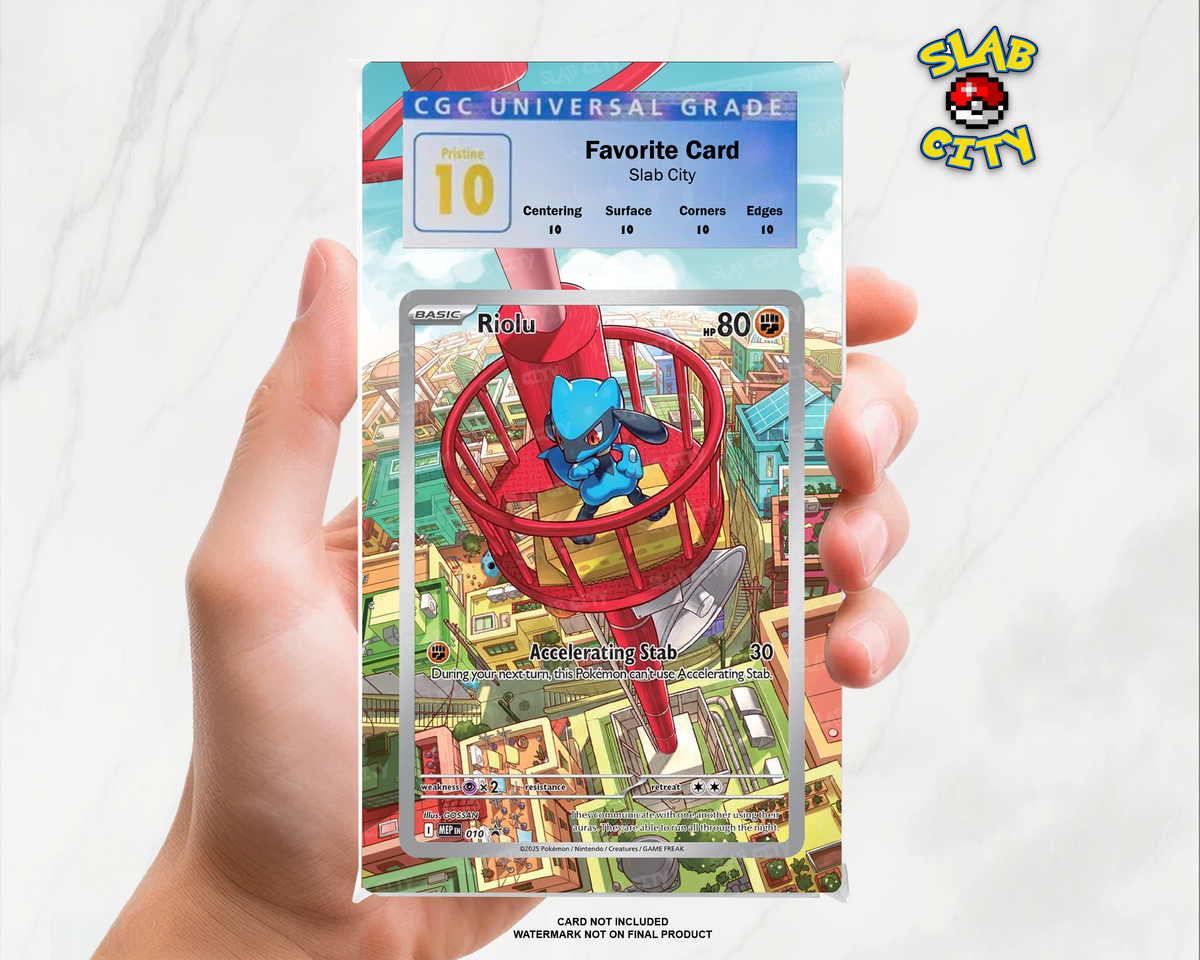 Riolu #10 Mega Evolution Promo CGC graded slab insert; card not included, watermark not on final product